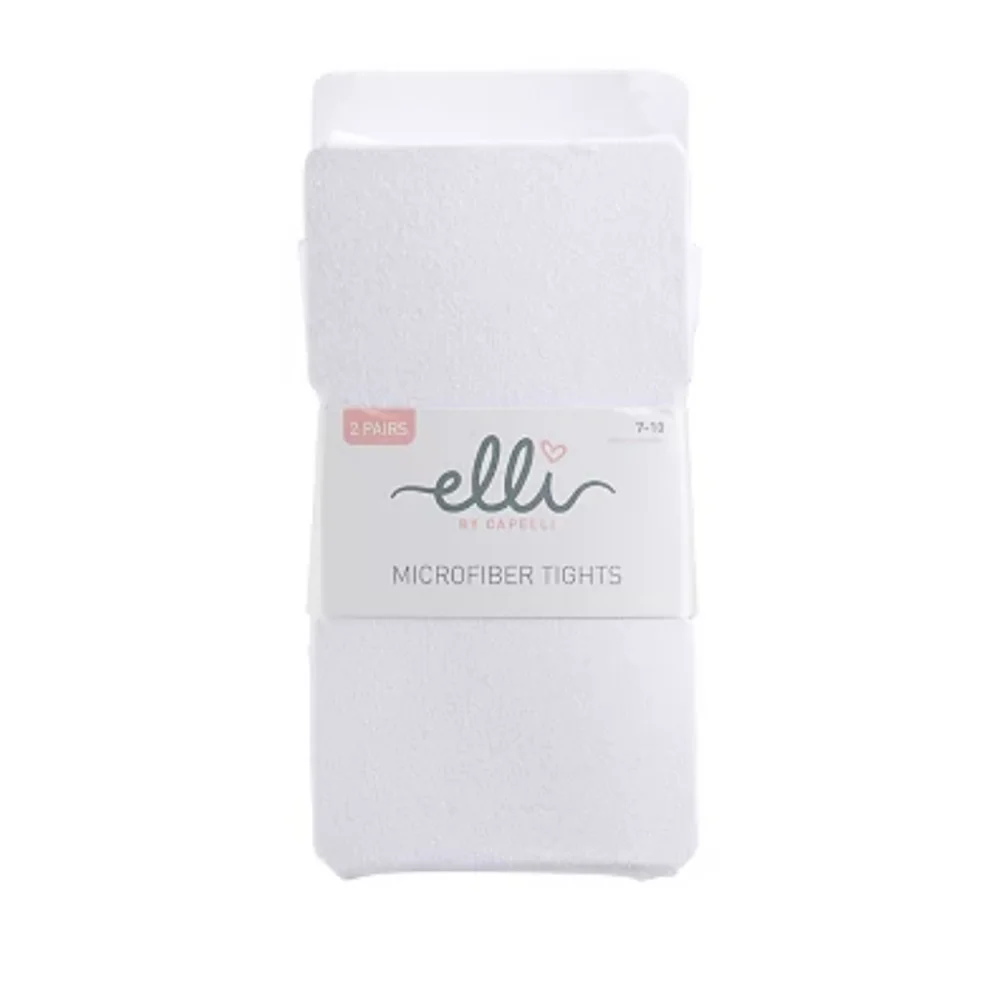 Elli by capelli kids white microfiber tights size 4-6x NEW WITH TAG,girls 2 pack